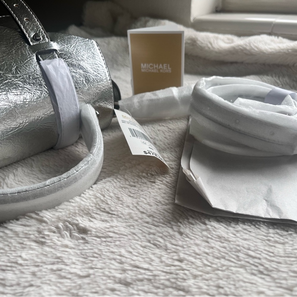 Michael Kors Metallic Silver Satchel - Picture 6 of 11